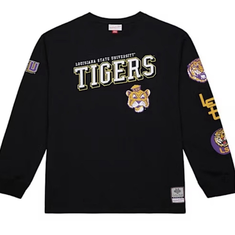 Mitchell and Ness LSU Tigers Black Training Camp Men's Large Long Sleeve T-Shirt
